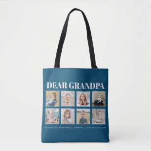 Tote Bag Grand-père personnalisé moderne Nous vous aimons 8