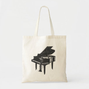 Tote Bag Grand Piano avec le nom Pianiste Piano Enseignant