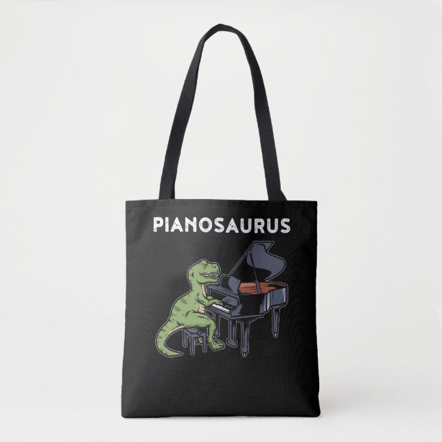 Tote Bag Grand Piano Cadeau Enfants Pianiste Dinosaur Musiq (Devant)
