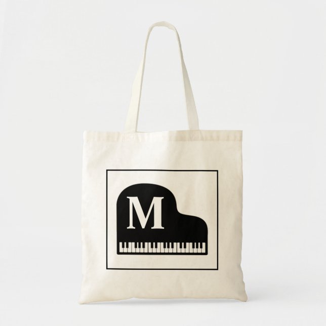 Tote Bag Grand Piano Monogram Pianiste Personnaliser (Devant)