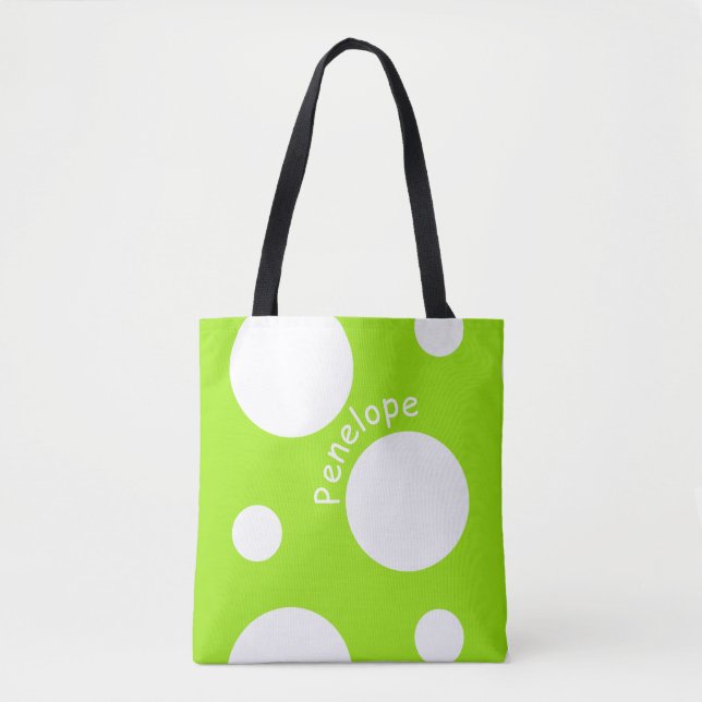 Tote Bag Grand pois blanc (Devant)