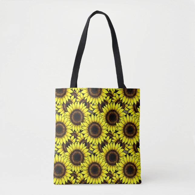 Tote Bag Grand Tournesol Jaune Doré (Devant)