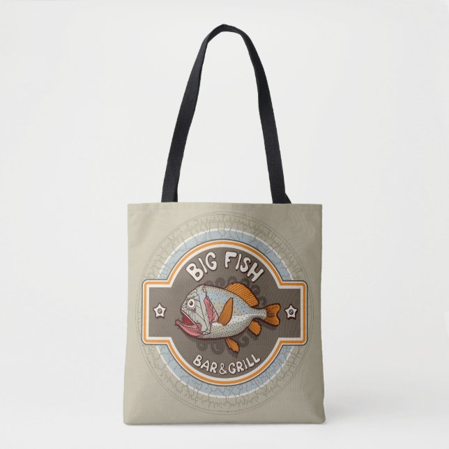 Tote Bag Grande affiche de bar et grill de poissons (Devant)