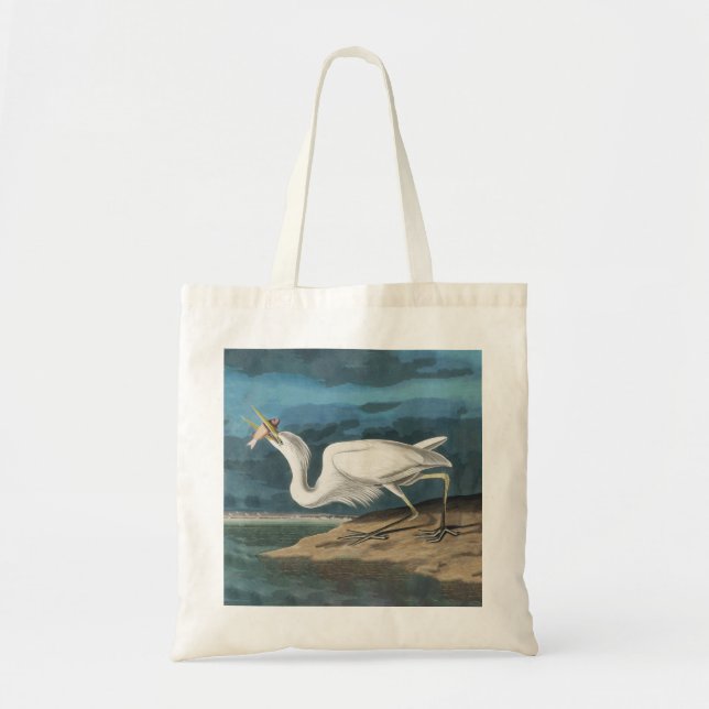Tote Bag Grande Aigrette d'Audubon : Oiseau côtier vintage (Devant)