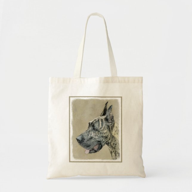 Tote Bag Grande Danse (Brindle) Peinture - Art Chien origin (Devant)