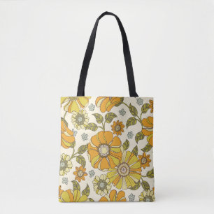 Tote Bag Grande Échelle Colorée Façonnée À Main Florale Mer