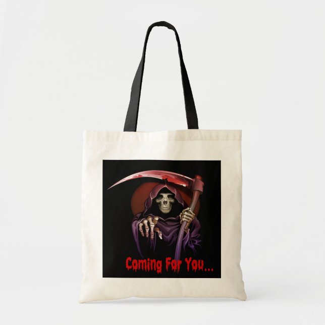 Tote Bag Grande Faucheuse Venant Pour Vous Halloween (Devant)