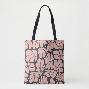 Tote Bag Grande floraison stylisée, motif floral transparen