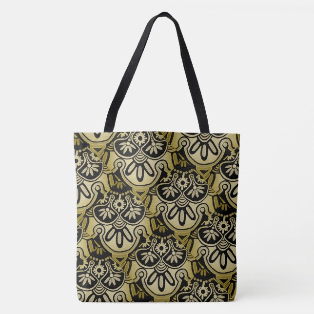 Tote Bag Grande géométrie de la tribu Black fourre-tout (Devant)