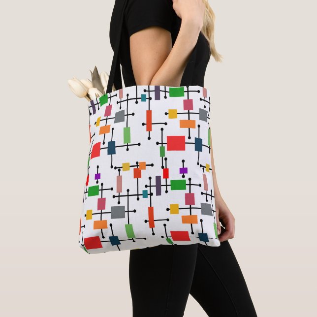 Tote Bag Grande grille moderne du milieu du siècle (De près)