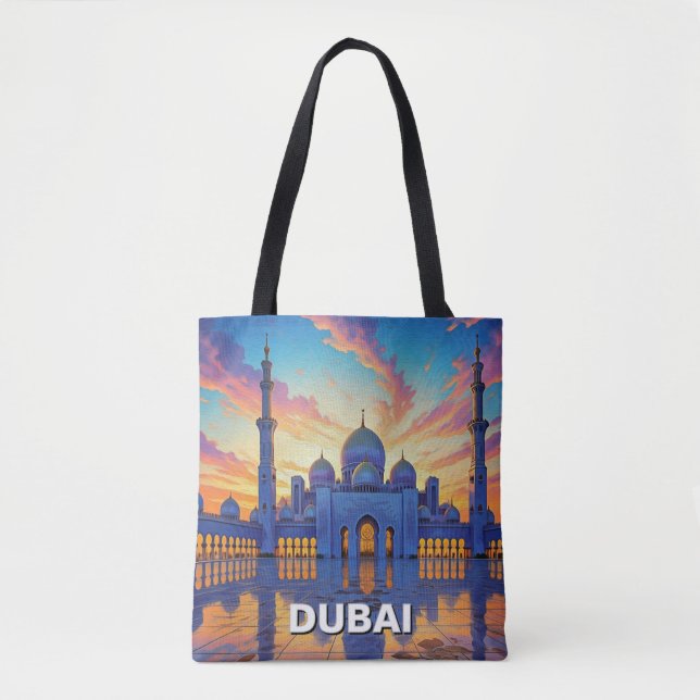 Tote Bag Grande Mosquée de Dubaï UAE Coucher de soleil (Devant)