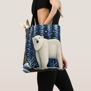 Tote Bag Grande Ours Blanc Du Nord