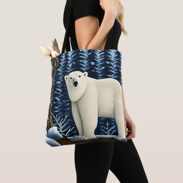 Tote Bag Grande Ours Blanc Du Nord (De près)