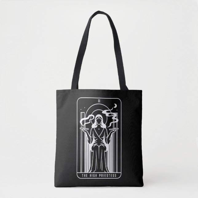 Tote Bag Grande Prêtresse du Tarot Femme Fumant de l'Herbe  (Devant)
