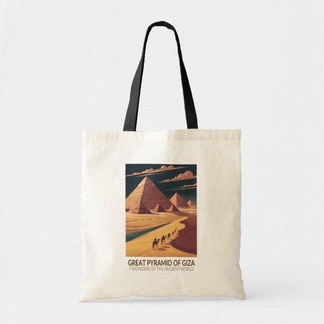 Tote Bag Grande Pyramide de Gizeh Sept Merveilles du Monde (Devant)