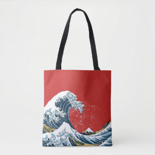 Tote Bag Grande vague rouge outre de bruit moderne de