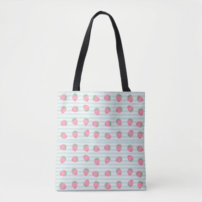 Tote Bag Grandes fraises roses (Devant)