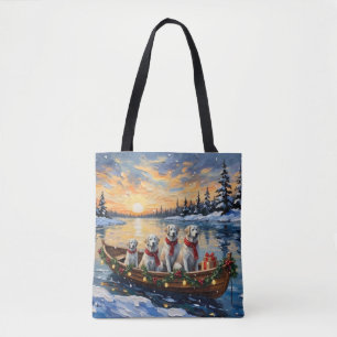Tote Bag Grandes Pyrénées Bateau de Noël des Fêtes