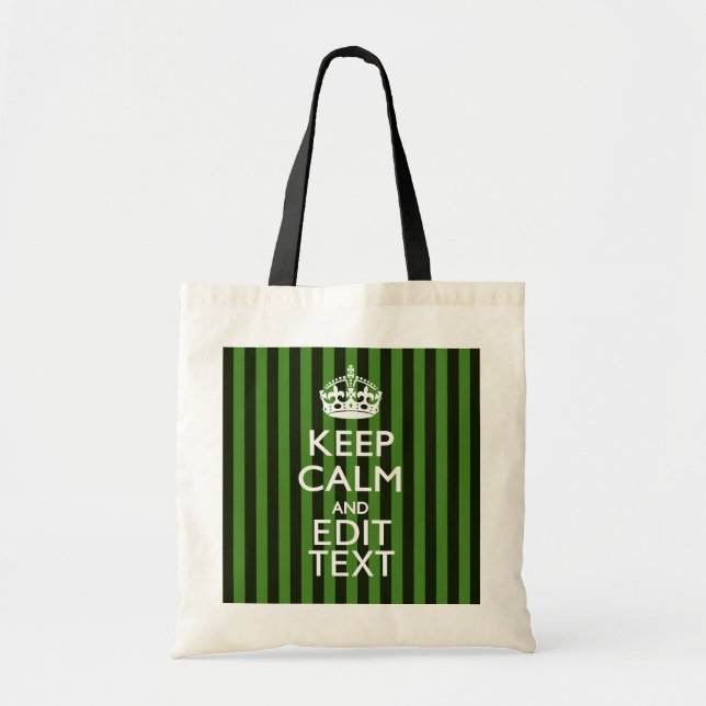 Tote Bag Grandes Tailles Vertes Personnalisées Gardez Le Ca (Devant)