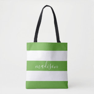 Tote Bag Grandes vertes et blanches de chaux avec typograph