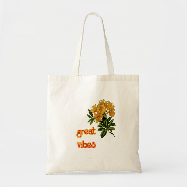 Tote Bag Grandes Vibes Dessin Vintage Botany (Devant)