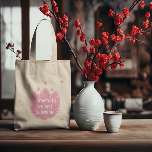Tote Bag Grandir Avec Amour Et Soleil (Grow With Love And Sunshine Tote Bag)