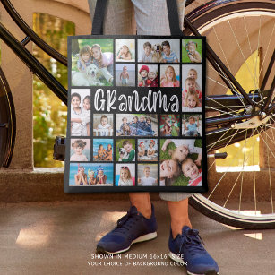 Tote Bag Grandma moderne 21 Photo Collage Couleur personnal