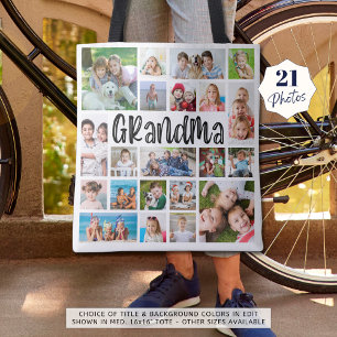 Tote Bag Grandma moderne 21 Photo Collage Couleur personnal