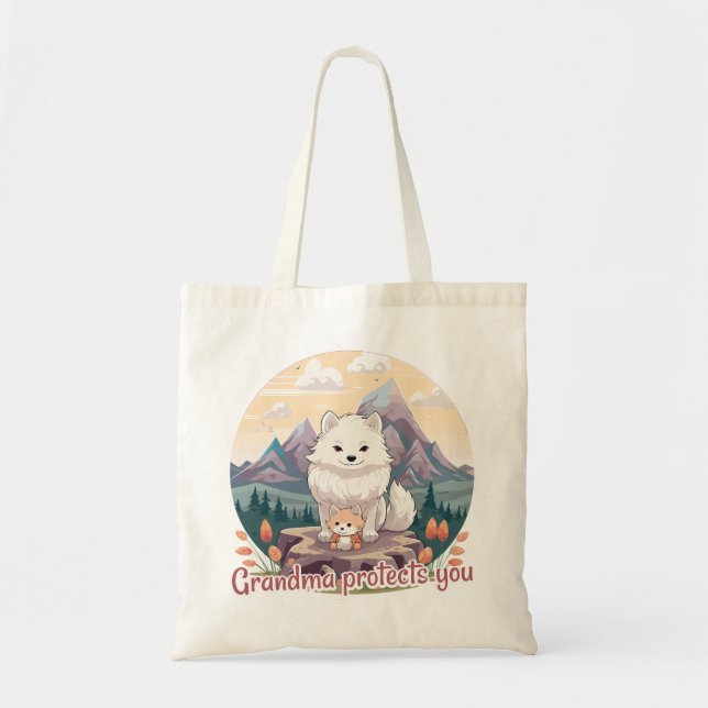 Tote Bag Grandma protects you (Devant)