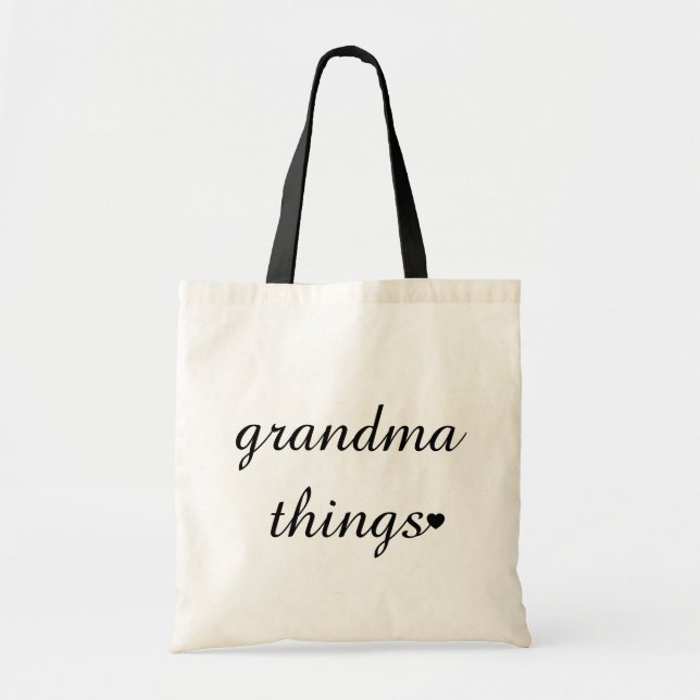 Tote Bag Grandma Things Cute Script Funny Gift (Devant)