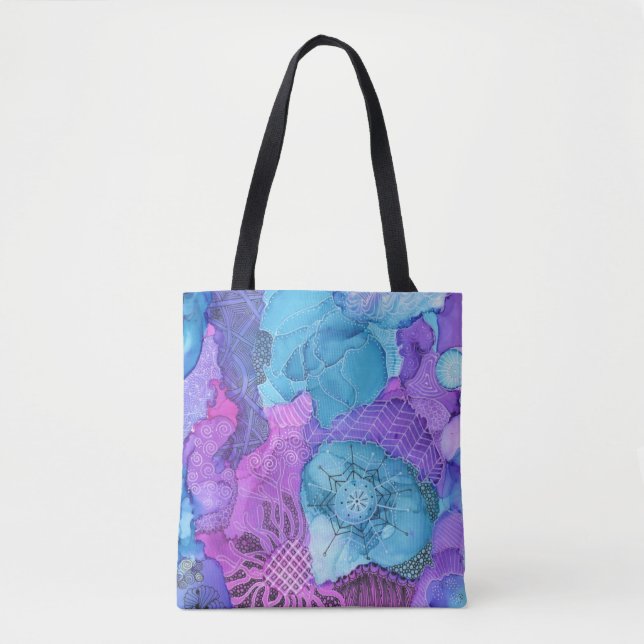 Tote Bag Grands bleu/lavande Fourre-tout (Devant)