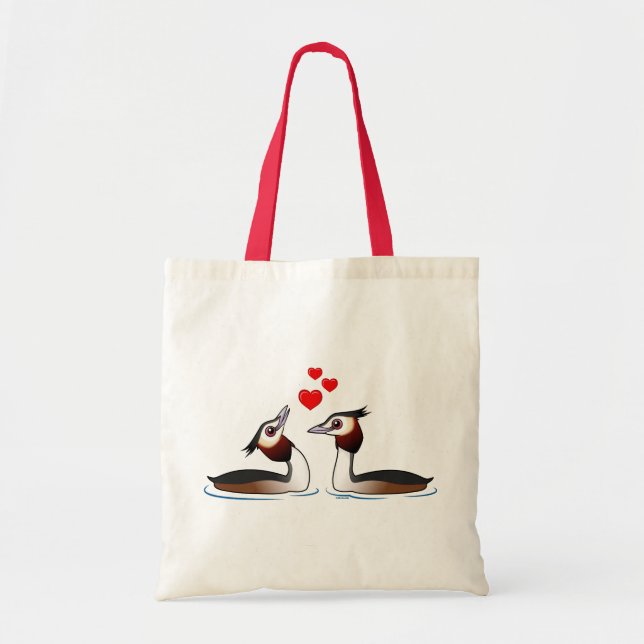 Tote Bag Grands grèbes crêtés dans l'amour (Devant)