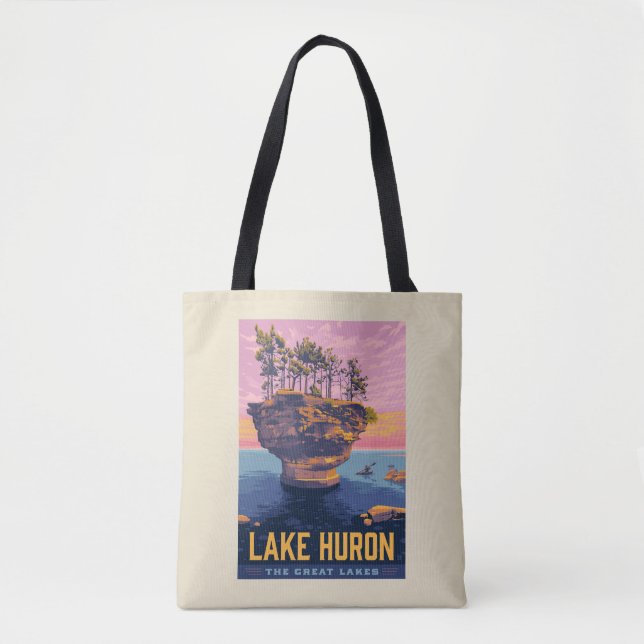 Tote Bag Grands Lacs | Lac Huron (Devant)