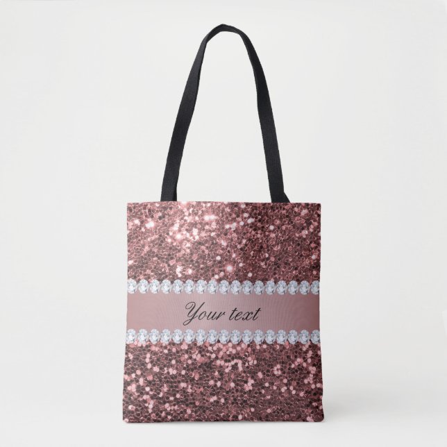 Tote Bag Grands parties scintillantes et diamants roses de (Devant)