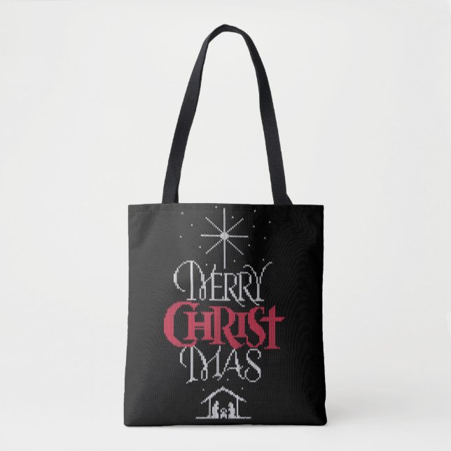Tote Bag Granny Knit Joyeux Christ Mas Noël Religieux (Devant)