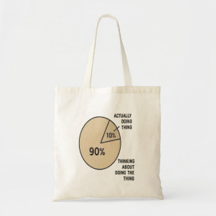 Tote Bag Graphique à secteurs de la procrastination - Pensé