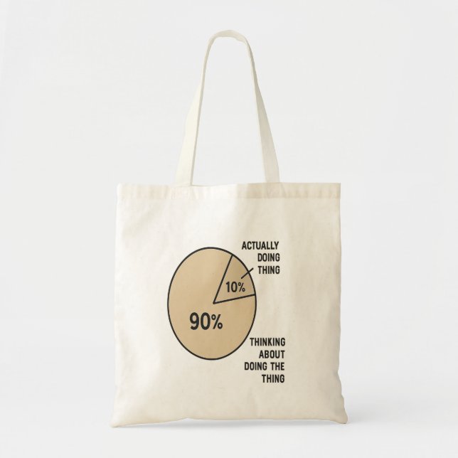 Tote Bag Graphique à secteurs de la procrastination - Pensé (Devant)