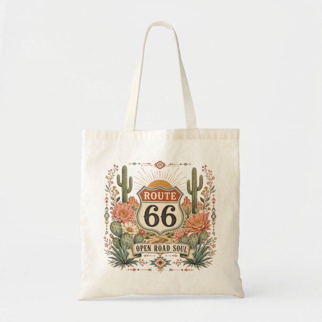 Tote Bag Graphique botanique de l'âme de la route ouverte (Devant)