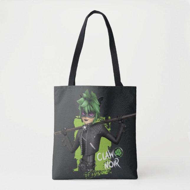 Tote Bag Graphique de caractère noir de la bande de rebond (Devant)