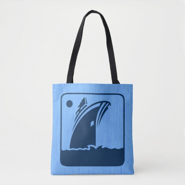 Tote Bag Graphique de navire et de boussole N (Devant)