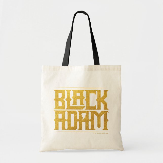 Tote Bag Graphique de nom empilé Adam noir (Devant)