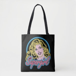 Tote Bag Graphique des lumières de Neon Retro Supergirl