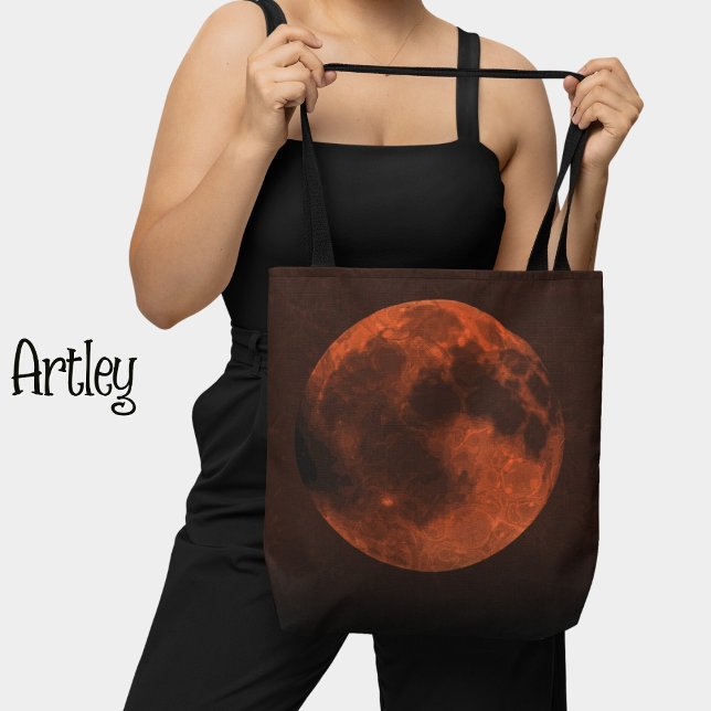 Tote Bag Graphique en lune de cuivre orange foncé (Créateur téléchargé)