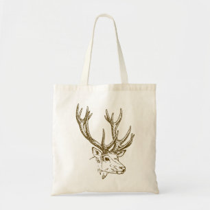 Tote Bag Graphique principal d'illustration de cerfs