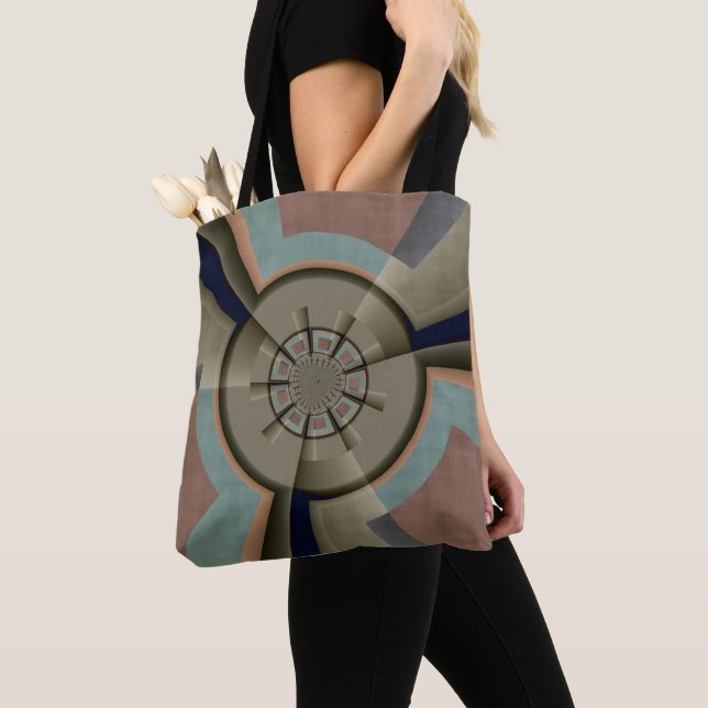 Tote Bag Graphisme d'art fractal de l'harmonie des couleurs (De près)