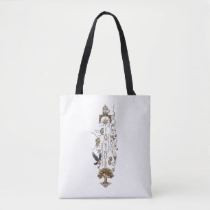 Tote Bag Graphisme de ligne verticale Sérénité spirituelle