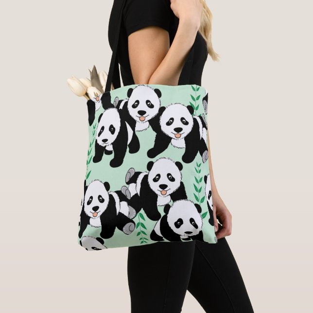 Tote Bag Graphisme des ours de panda (De près)