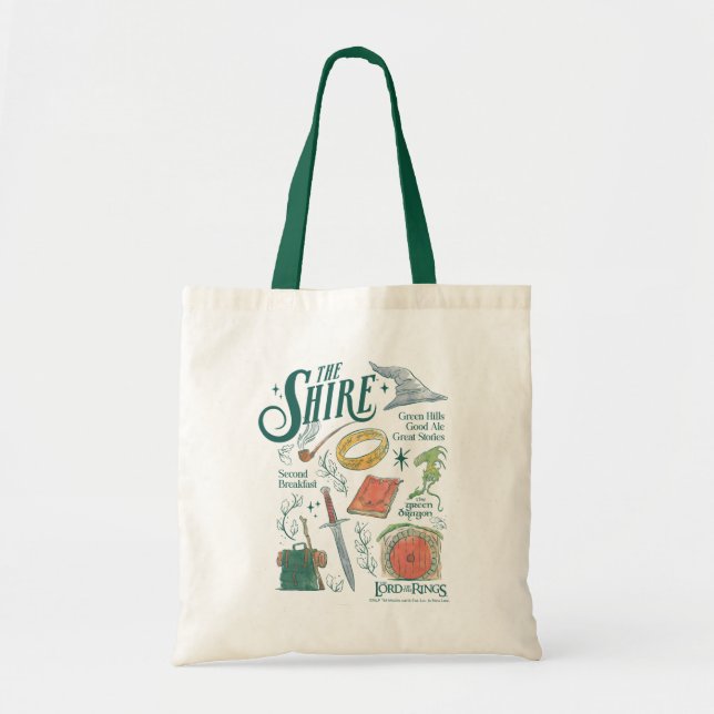 Tote Bag Graphisme en collage aquarelle THE SHIRE™ (Devant)