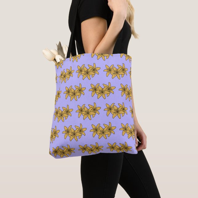 Tote Bag Grappe de lis de dessin animé jaune (De près)