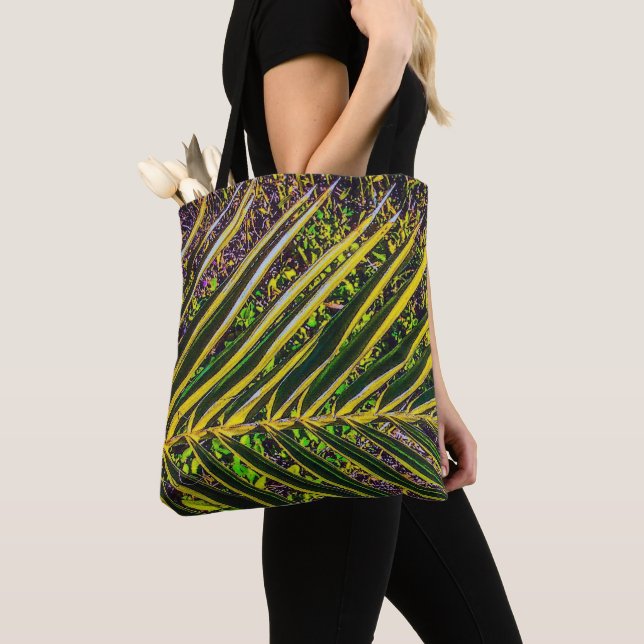 Tote Bag Gras bandes de Palm Fourre-tout (De près)